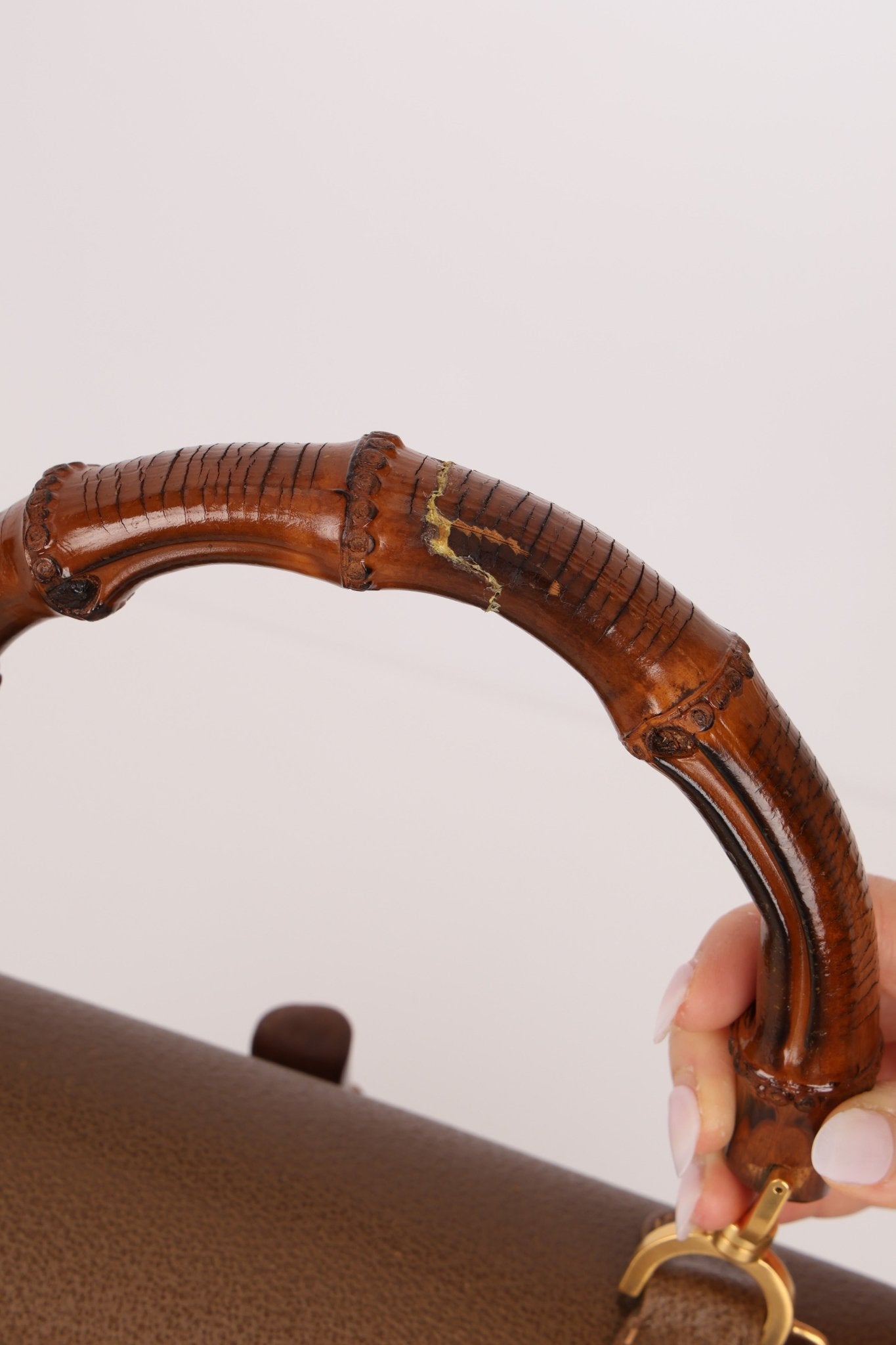 Gucci Vintage 1947 Bamboo Turnlock Top Handle with Strap - FashioNica