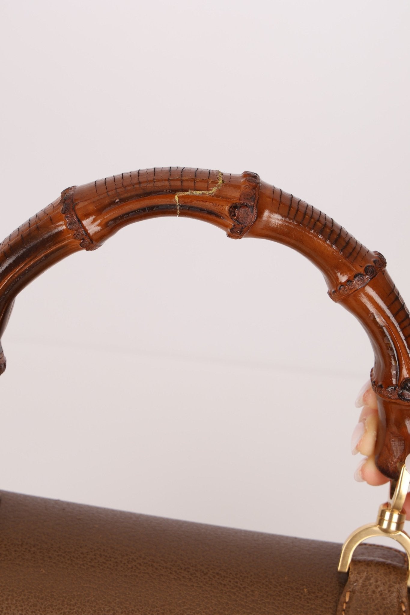 Gucci Vintage 1947 Bamboo Turnlock Top Handle with Strap - FashioNica