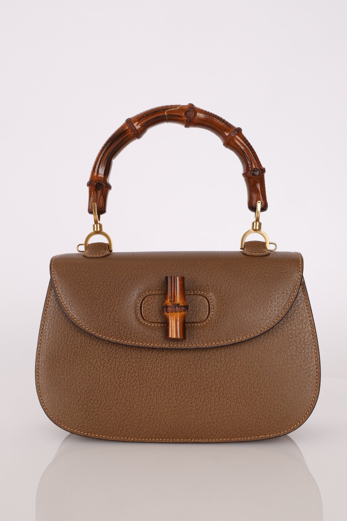 Gucci Vintage 1947 Bamboo Turnlock Top Handle with Strap - FashioNica