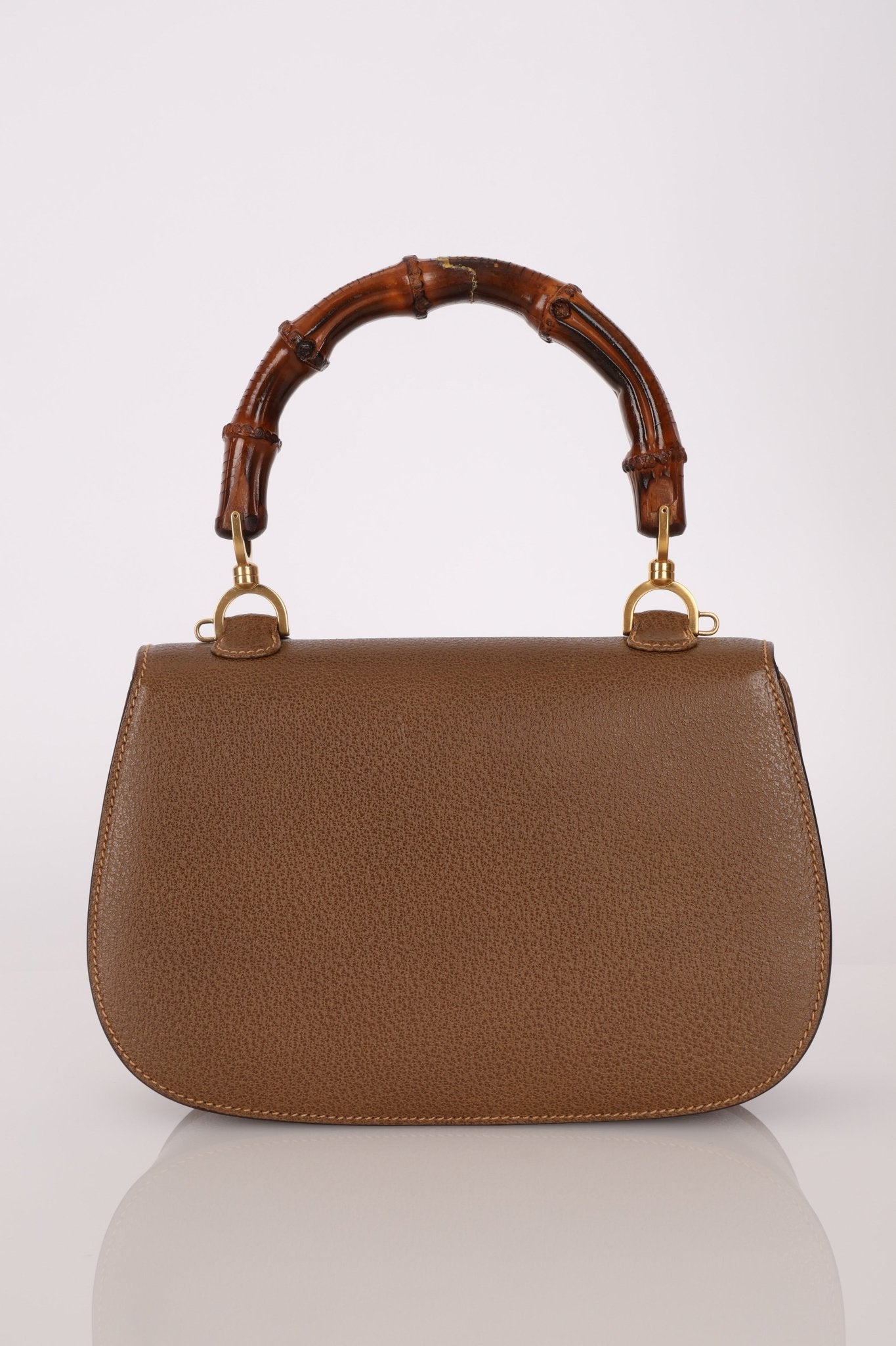 Gucci Vintage 1947 Bamboo Turnlock Top Handle with Strap - FashioNica
