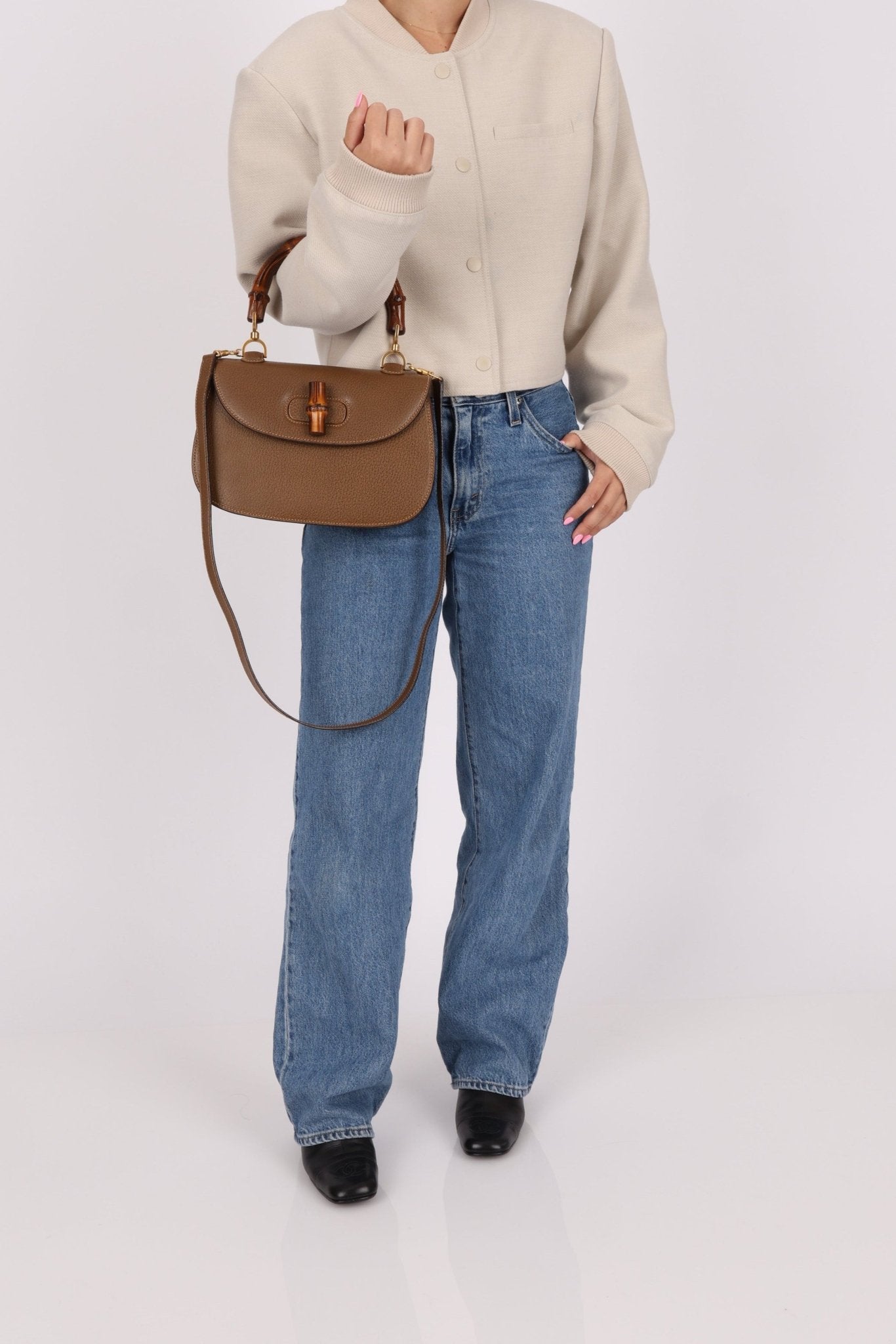 Gucci Vintage 1947 Bamboo Turnlock Top Handle with Strap - FashioNica