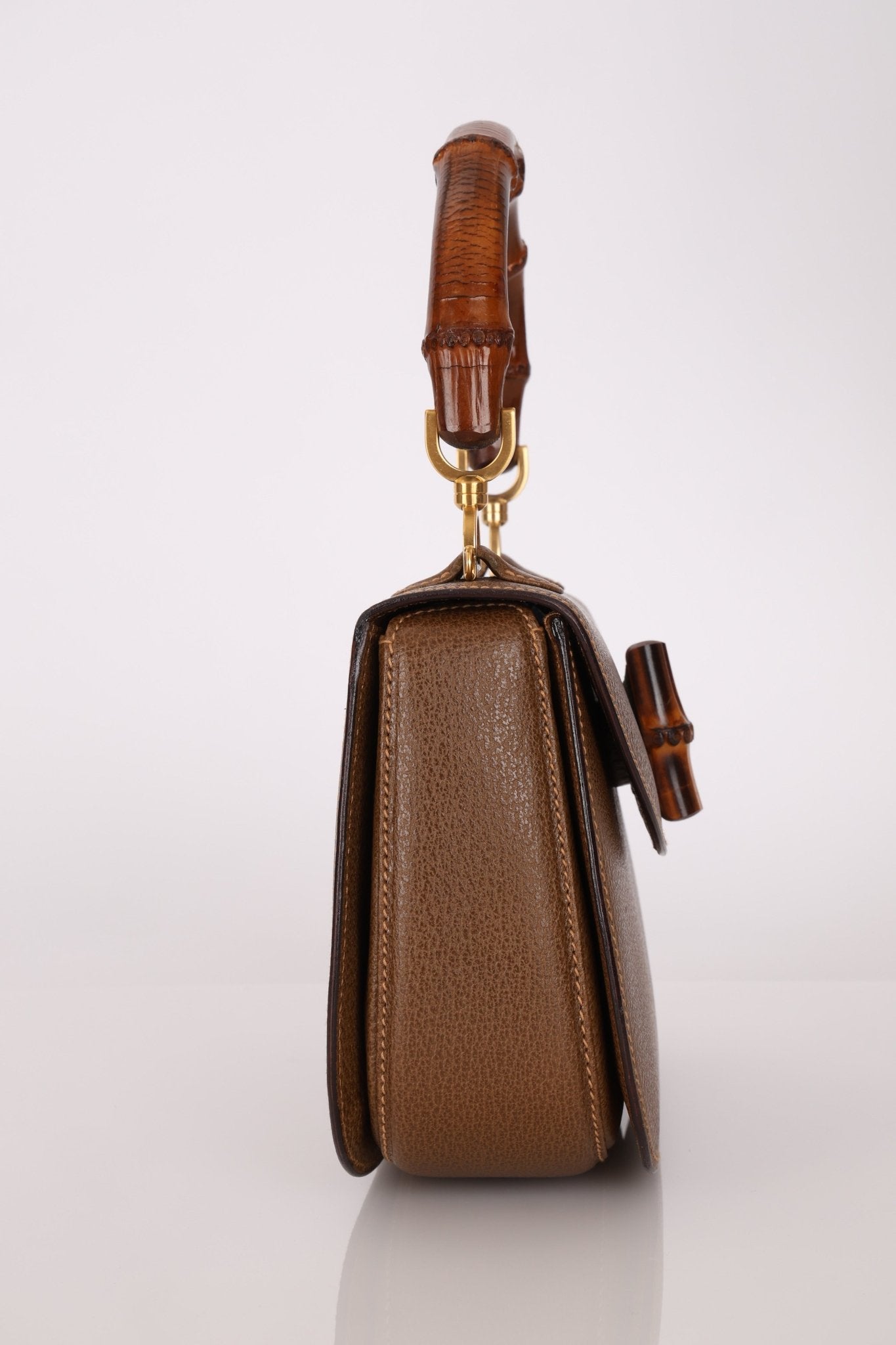 Gucci Vintage 1947 Bamboo Turnlock Top Handle with Strap - FashioNica