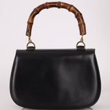 Gucci Vintage 1947 Black Bamboo Turnlock Top Handle - FashioNica