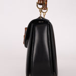 Gucci Vintage 1947 Black Bamboo Turnlock Top Handle - FashioNica