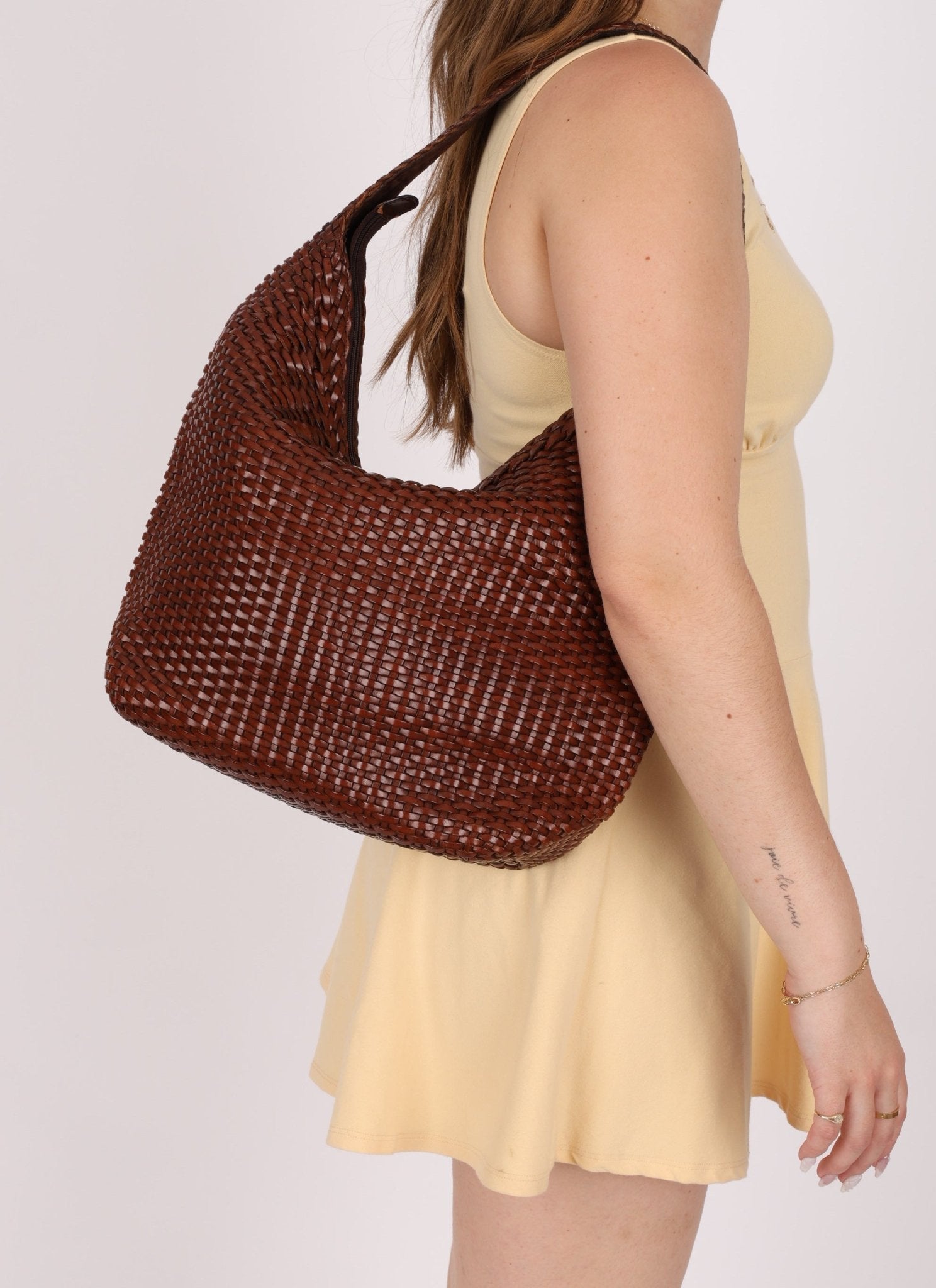 Gucci Woven Leather Zip Hobo - FashioNica
