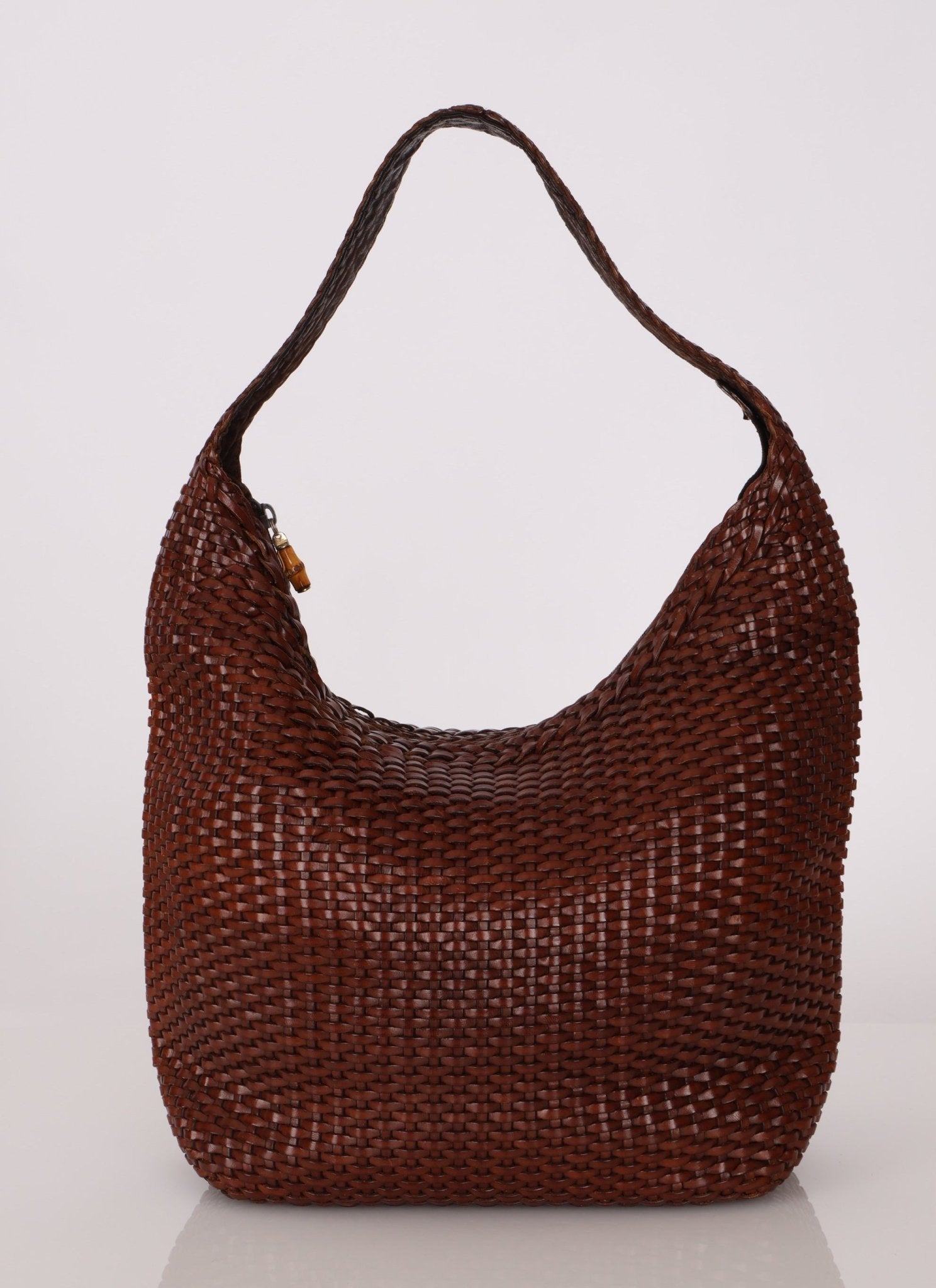 Gucci Woven Leather Zip Hobo - FashioNica