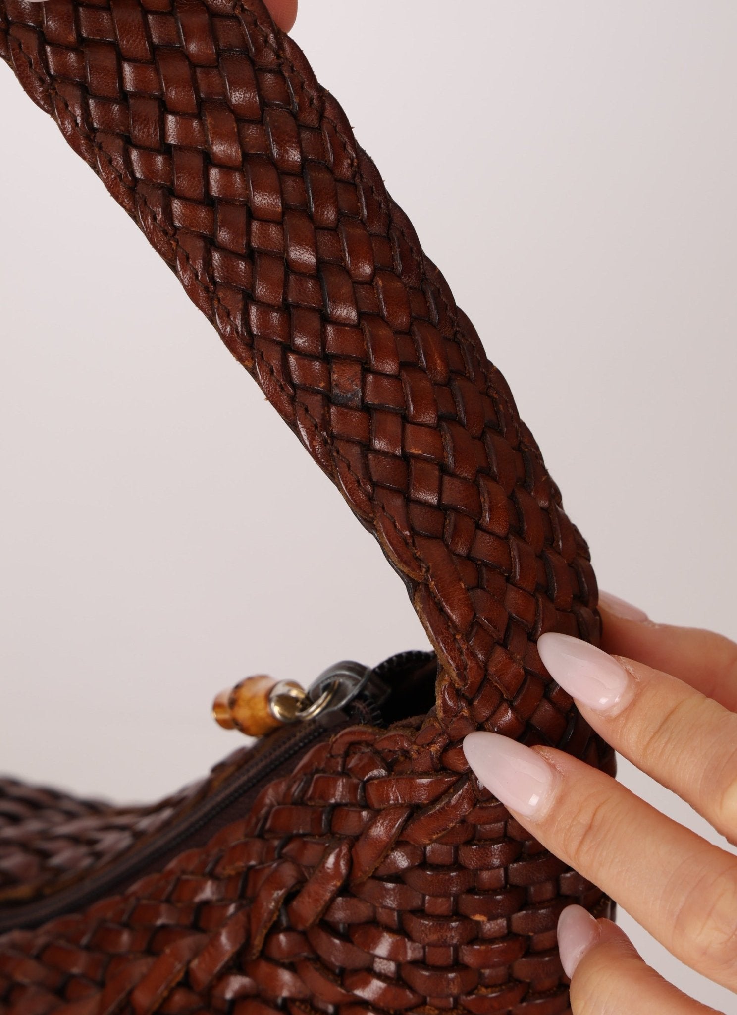 Gucci Woven Leather Zip Hobo - FashioNica
