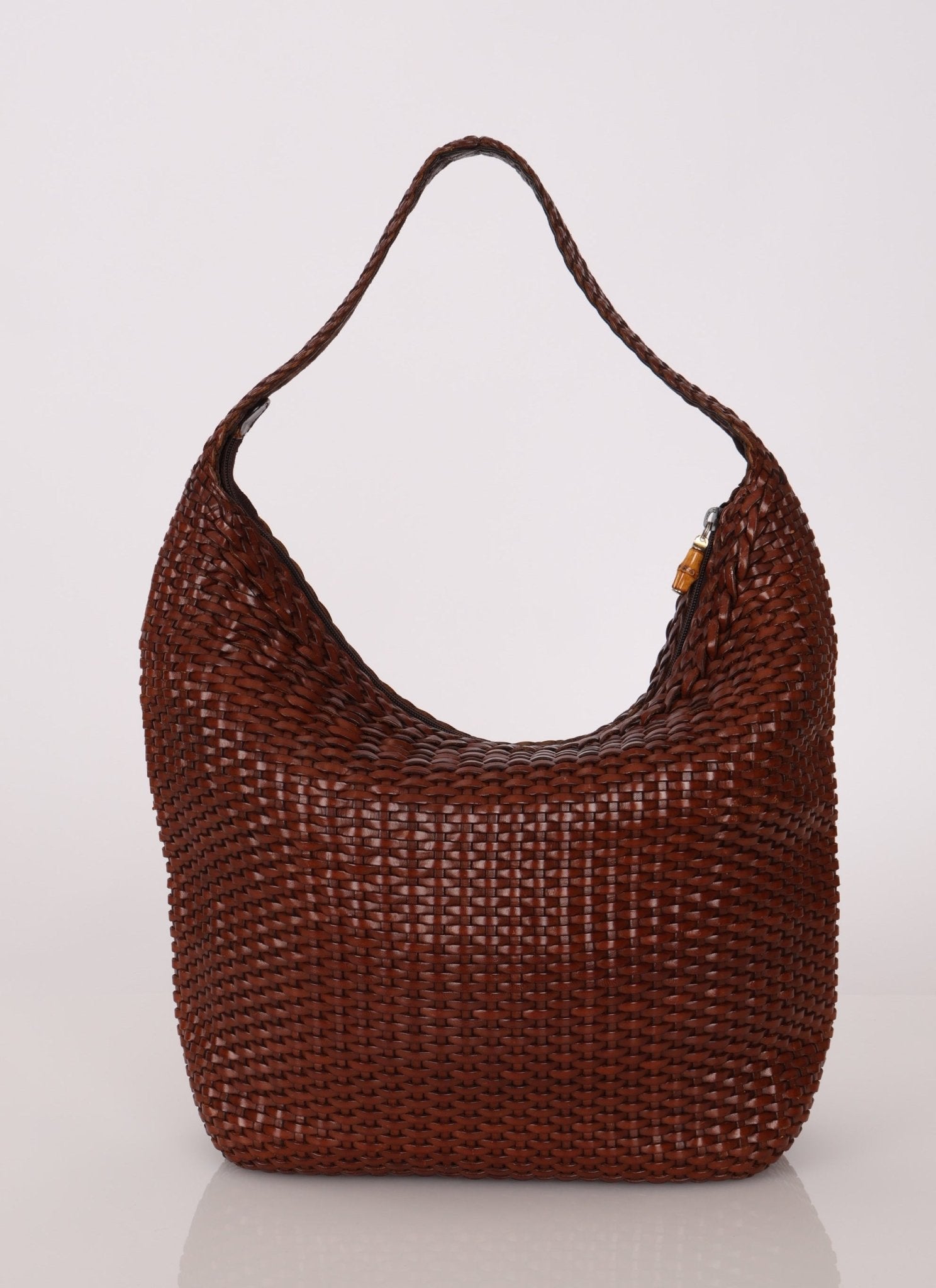 Gucci Woven Leather Zip Hobo - FashioNica
