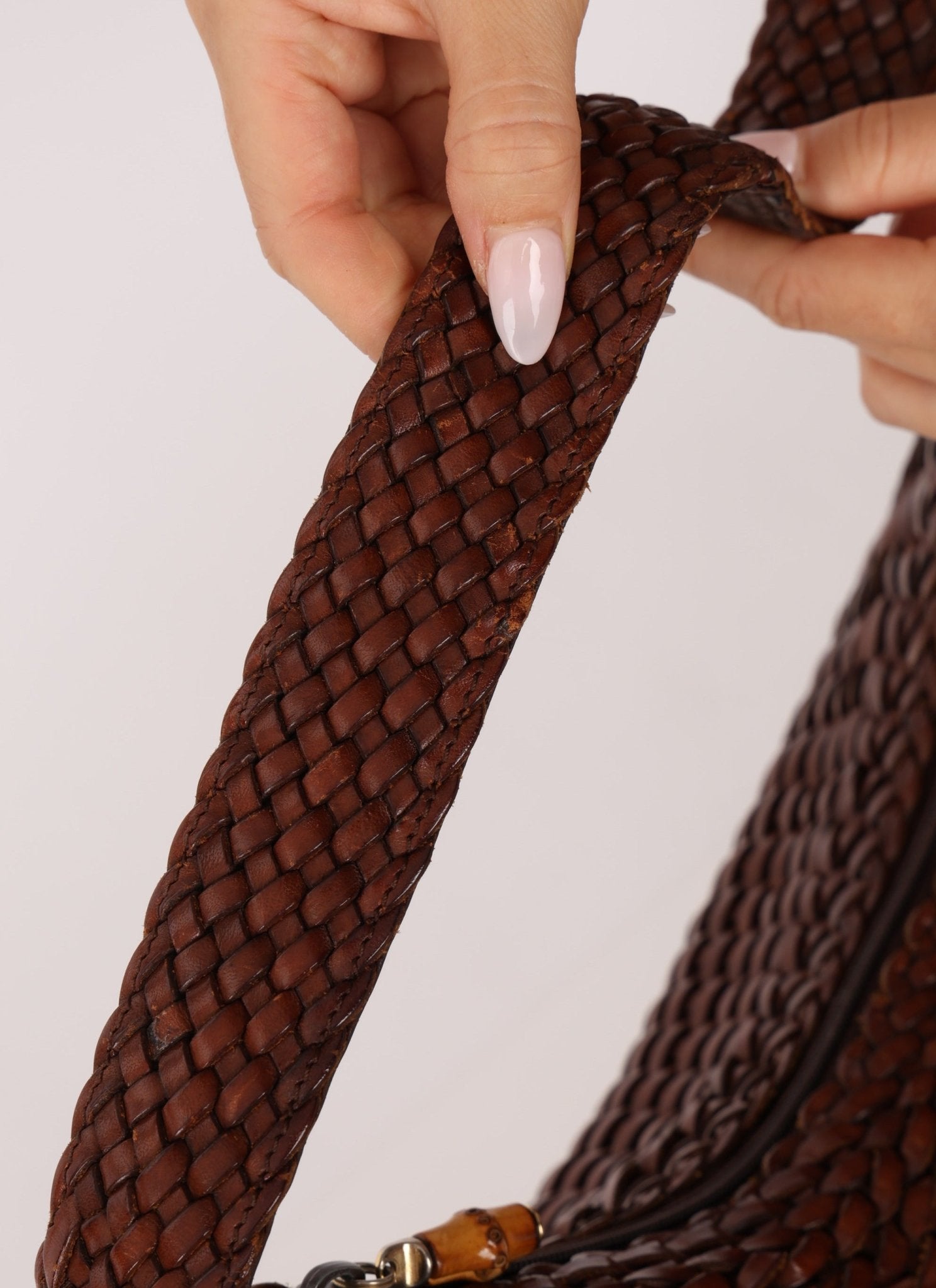 Gucci Woven Leather Zip Hobo - FashioNica