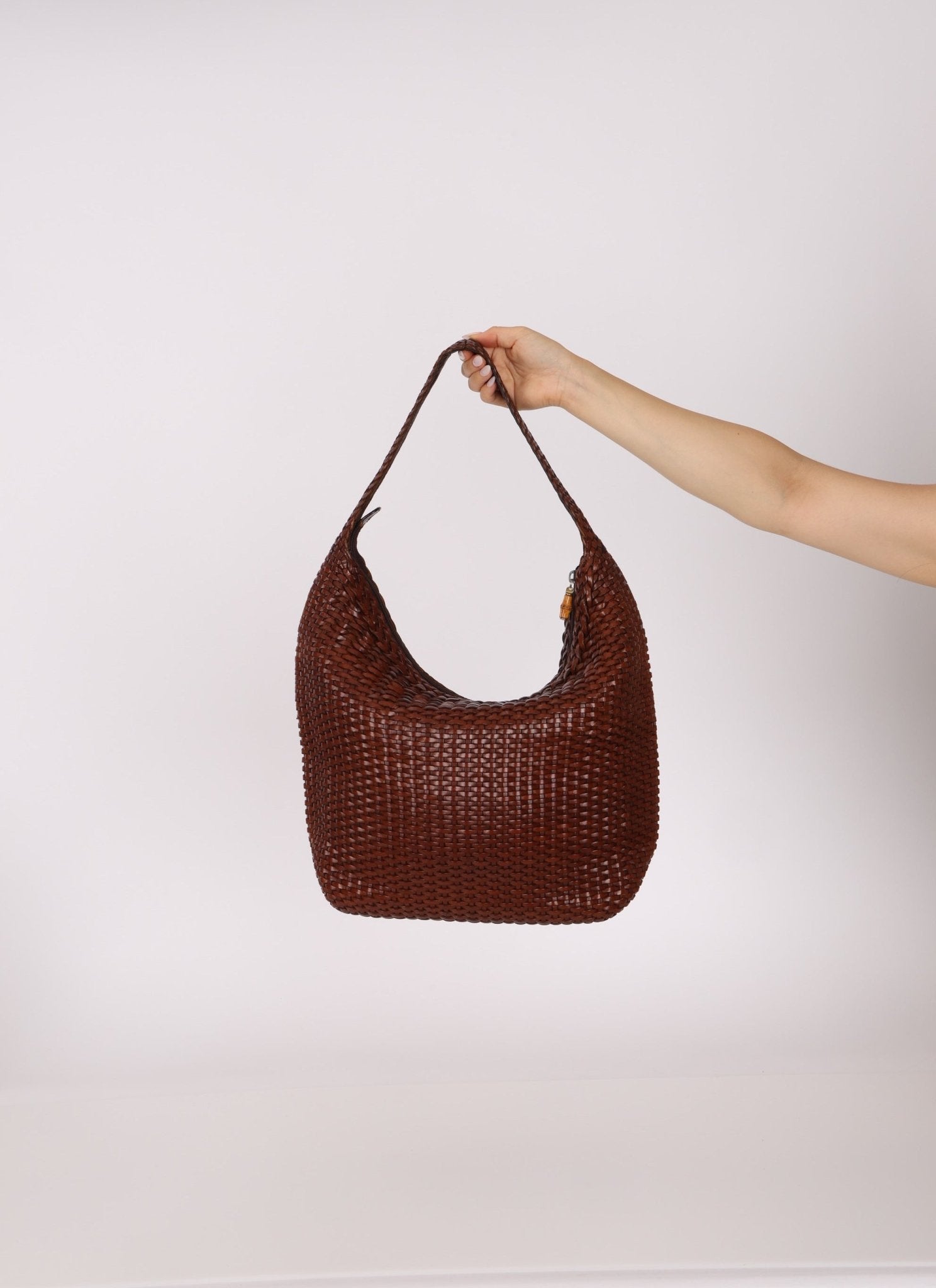 Gucci Woven Leather Zip Hobo - FashioNica
