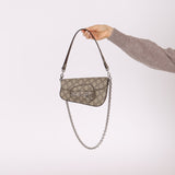 Gucci x Billie Eilish 1955 Coated Canvas Asymmetrical Horsebit Mini Shoulder Bag on Chain - FashioNica