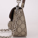 Gucci x Billie Eilish 1955 Coated Canvas Asymmetrical Horsebit Mini Shoulder Bag on Chain - FashioNica