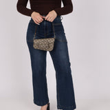 Gucci x Billie Eilish 1955 Coated Canvas Asymmetrical Horsebit Mini Shoulder Bag on Chain - FashioNica