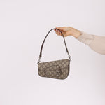 Gucci x Billie Eilish 1955 Coated Canvas Asymmetrical Horsebit Mini Shoulder Bag on Chain - FashioNica