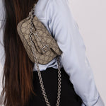 Gucci x Billie Eilish 1955 Coated Canvas Asymmetrical Horsebit Mini Shoulder Bag on Chain - FashioNica