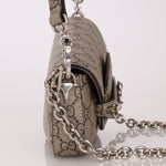 Gucci x Billie Eilish 1955 Coated Canvas Asymmetrical Horsebit Mini Shoulder Bag on Chain - FashioNica