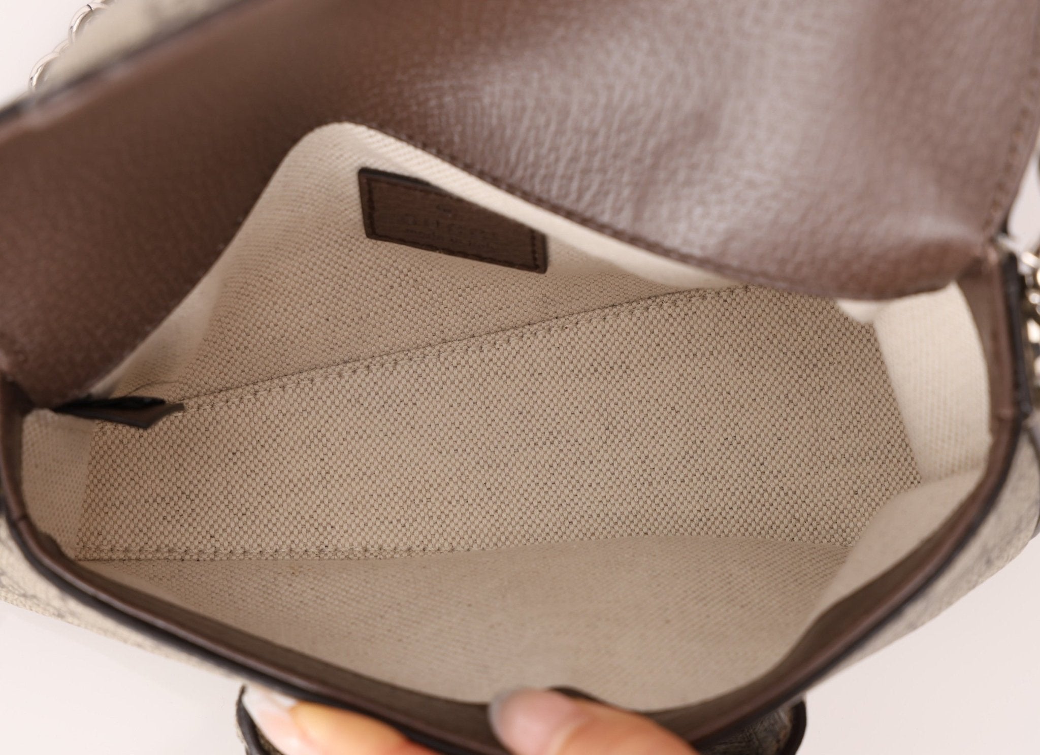 Gucci x Billie Eilish 1955 Coated Canvas Asymmetrical Horsebit Mini Shoulder Bag on Chain - FashioNica