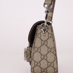 Gucci x Billie Eilish 1955 Coated Canvas Asymmetrical Horsebit Mini Shoulder Bag on Chain - FashioNica