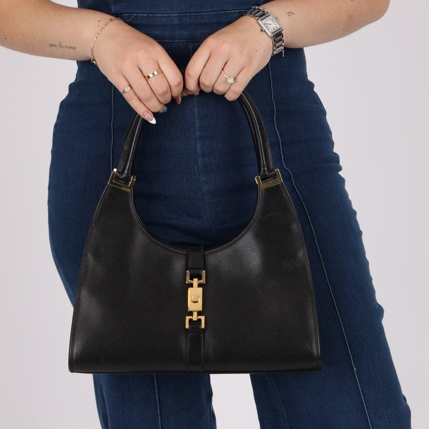 Gucci x Tom Ford Leather Small Bardot - FashioNica