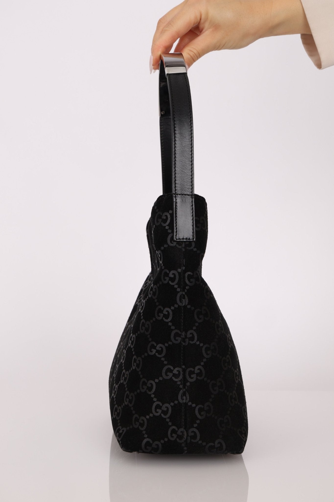 Gucci x Tom Ford Monogram Suede Shoulder Bag - FashioNica