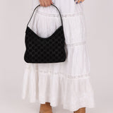 Gucci x Tom Ford Monogram Suede Shoulder Bag - FashioNica