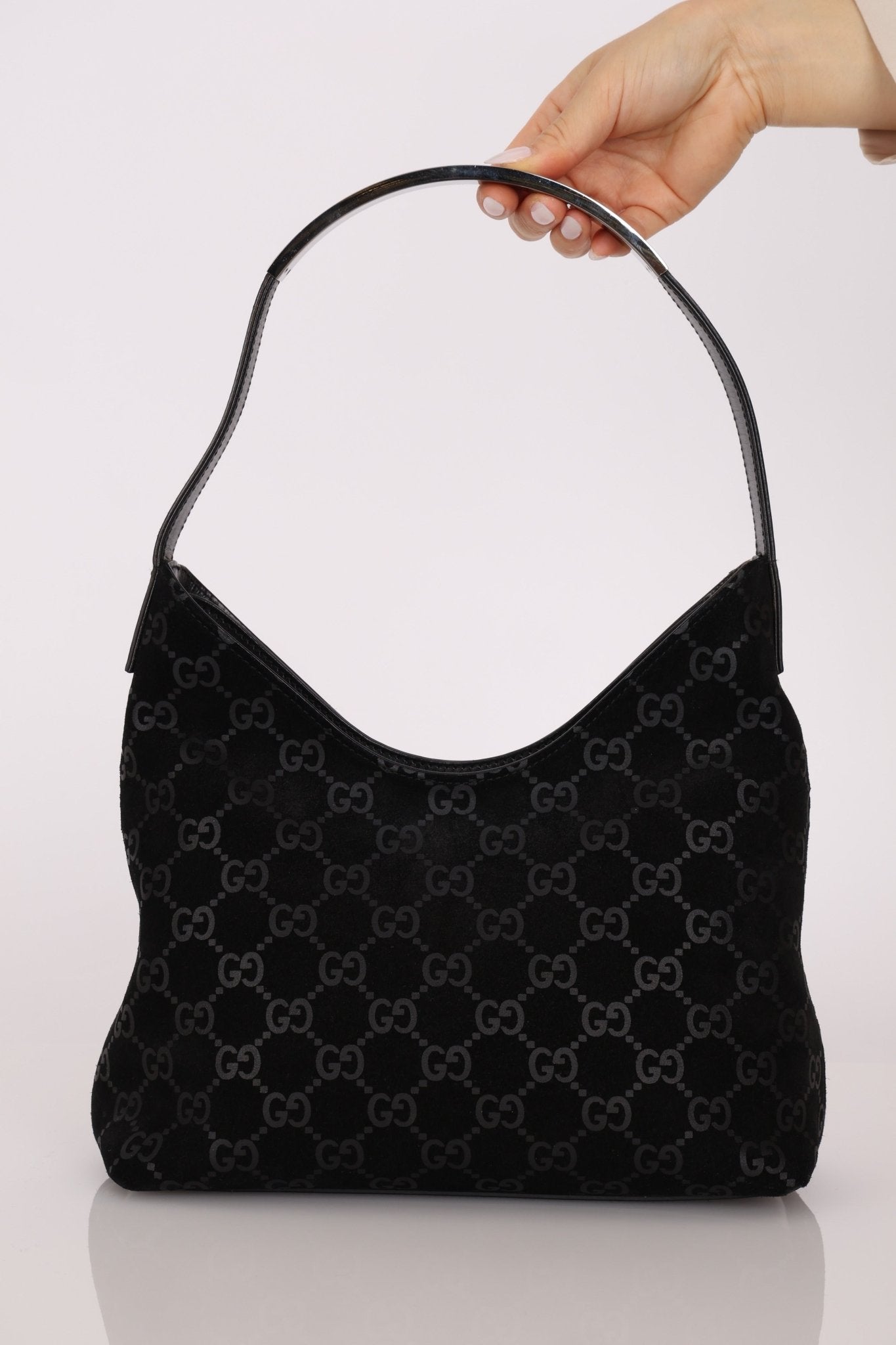 Gucci x Tom Ford Monogram Suede Shoulder Bag - FashioNica