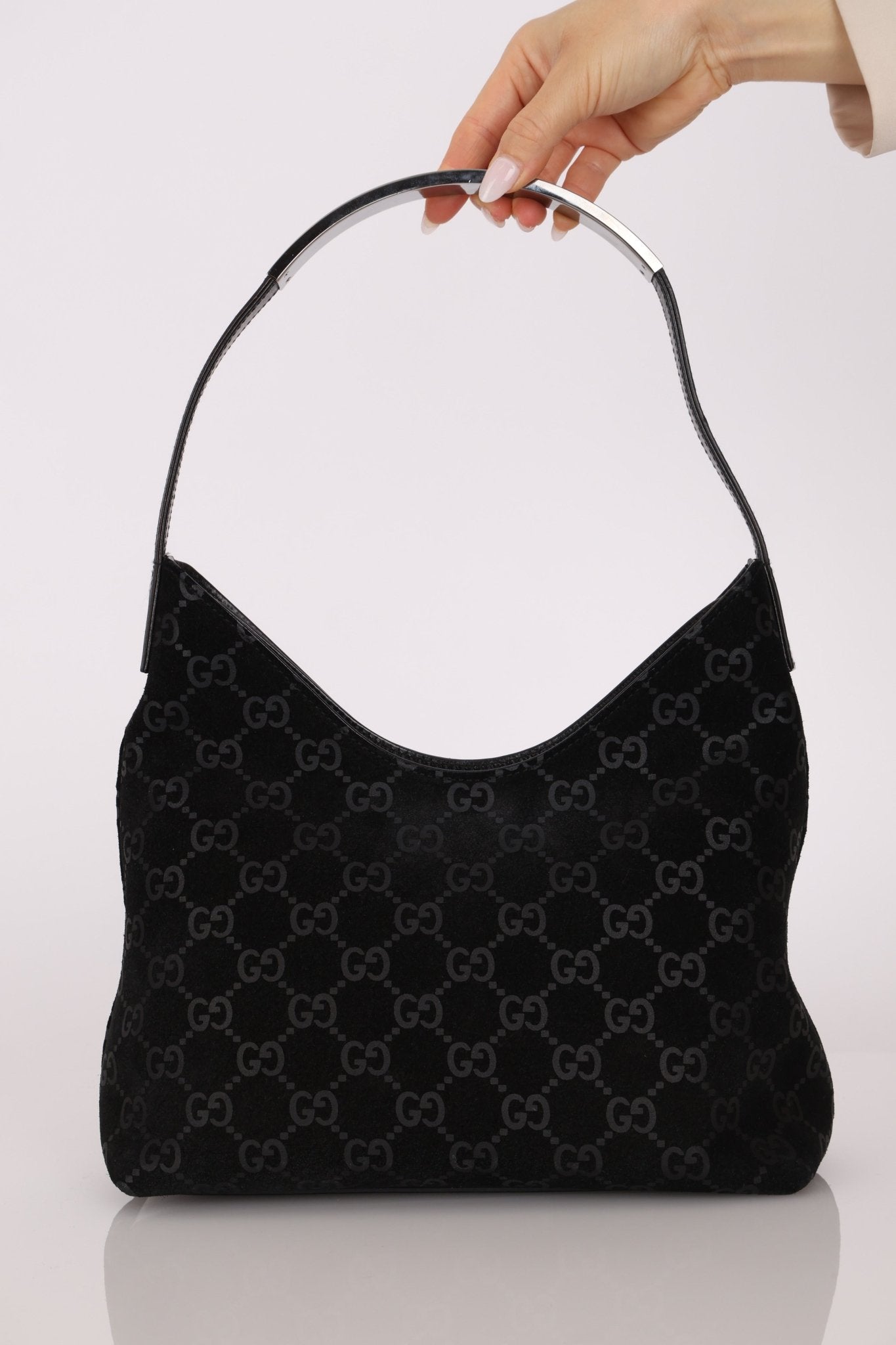 Gucci x Tom Ford Monogram Suede Shoulder Bag - FashioNica