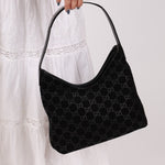 Gucci x Tom Ford Monogram Suede Shoulder Bag - FashioNica