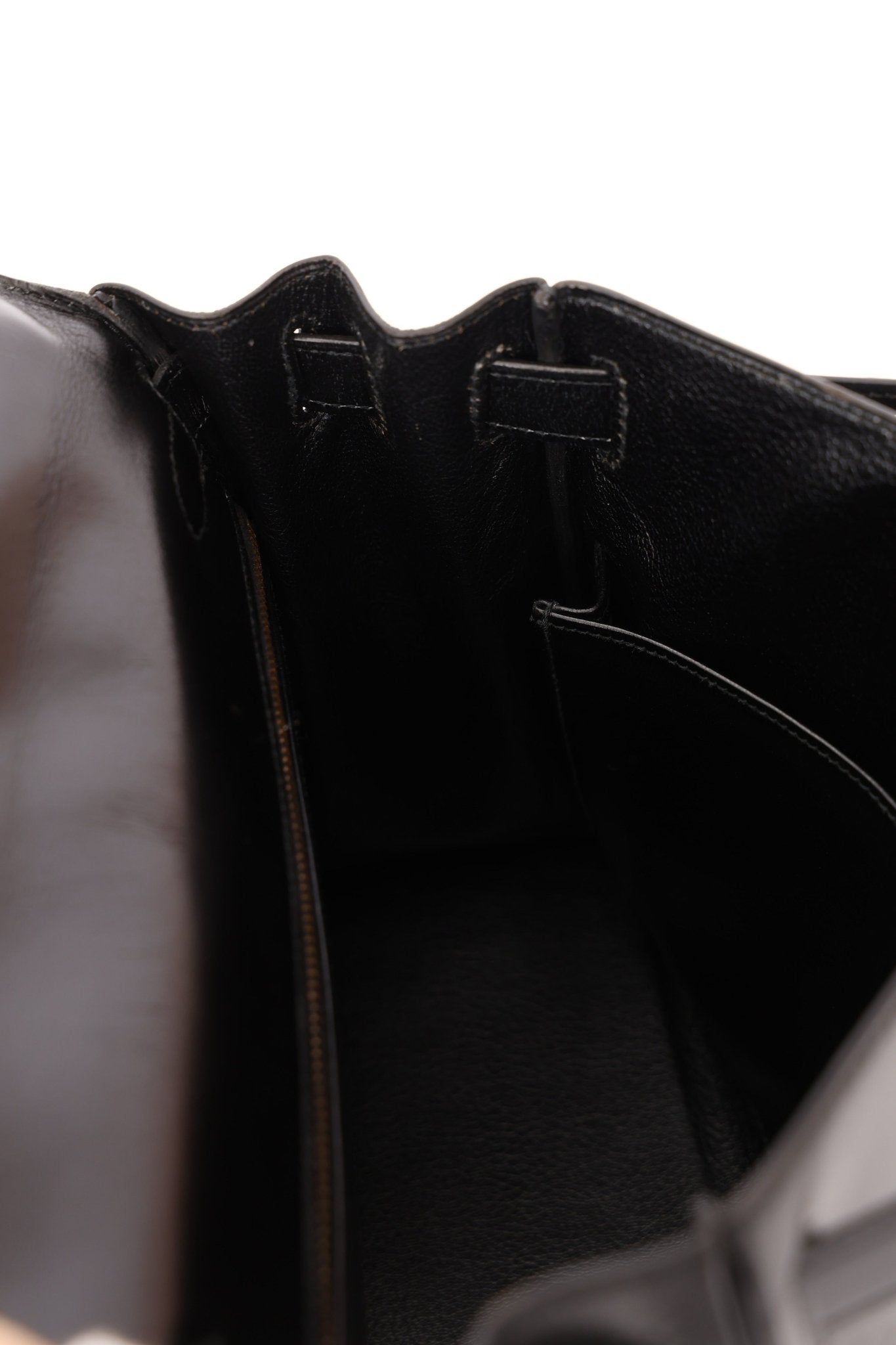 Hermès 1964 Noir Box Calf Retourne Kelly 28 - FashioNica