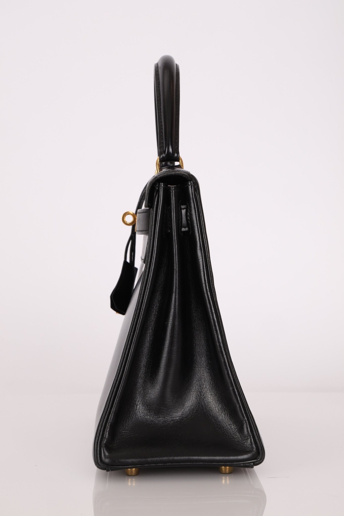 Hermès 1964 Noir Box Calf Retourne Kelly 28 - FashioNica