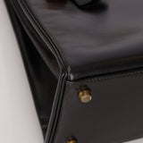 Hermès 1964 Noir Box Calf Retourne Kelly 28 - FashioNica