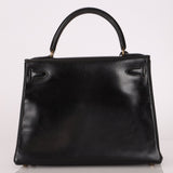 Hermès 1964 Noir Box Calf Retourne Kelly 28 - FashioNica