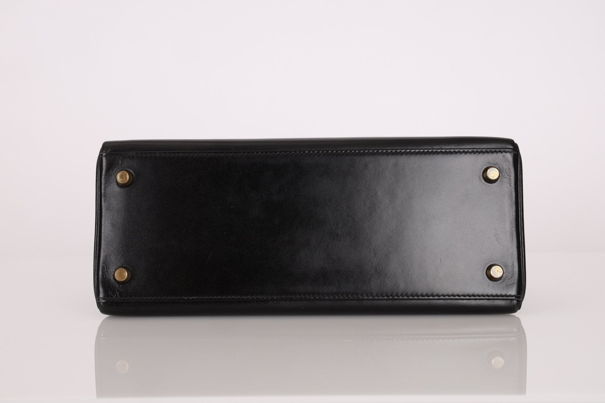 Hermès 1964 Noir Box Calf Retourne Kelly 28 - FashioNica