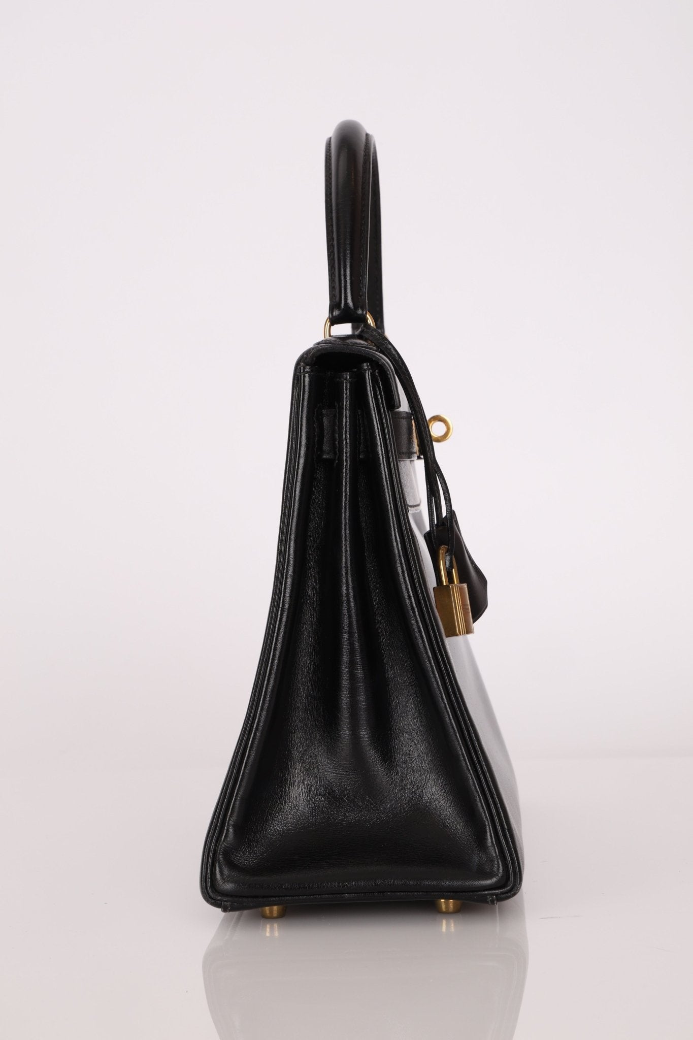 Hermès 1964 Noir Box Calf Retourne Kelly 28 - FashioNica