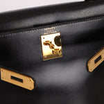 Hermès 1964 Noir Box Calf Retourne Kelly 28 - FashioNica