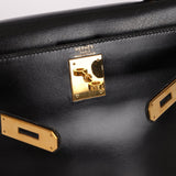 Hermès 1964 Noir Box Calf Retourne Kelly 28 - FashioNica