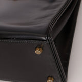 Hermès 1964 Noir Box Calf Retourne Kelly 28 - FashioNica