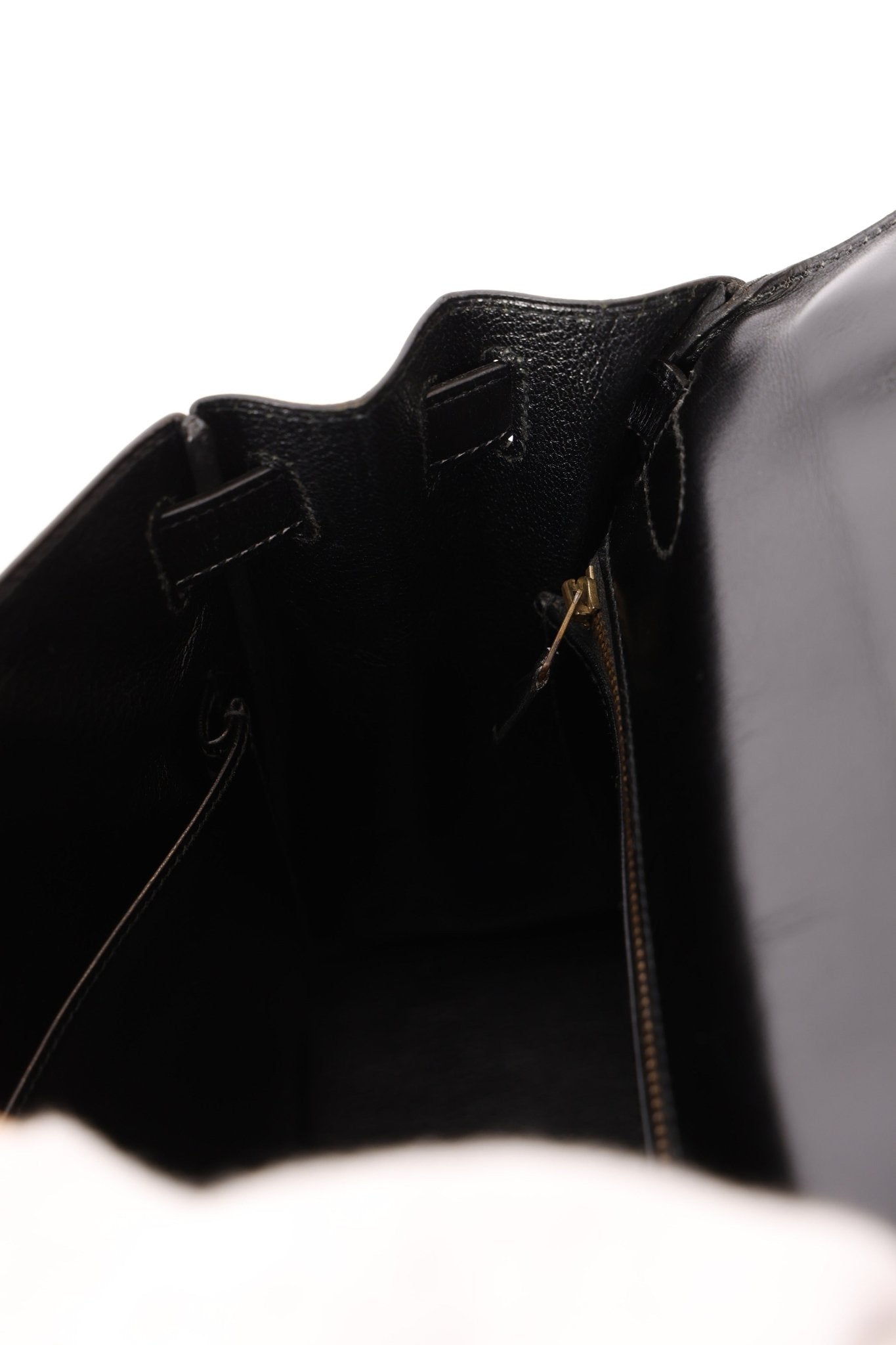 Hermès 1964 Noir Box Calf Retourne Kelly 28 - FashioNica