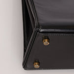 Hermès 1964 Noir Box Calf Retourne Kelly 28 - FashioNica