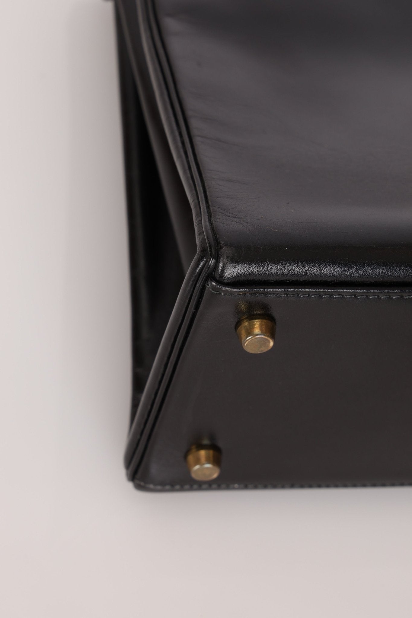 Hermès 1964 Noir Box Calf Retourne Kelly 28 - FashioNica