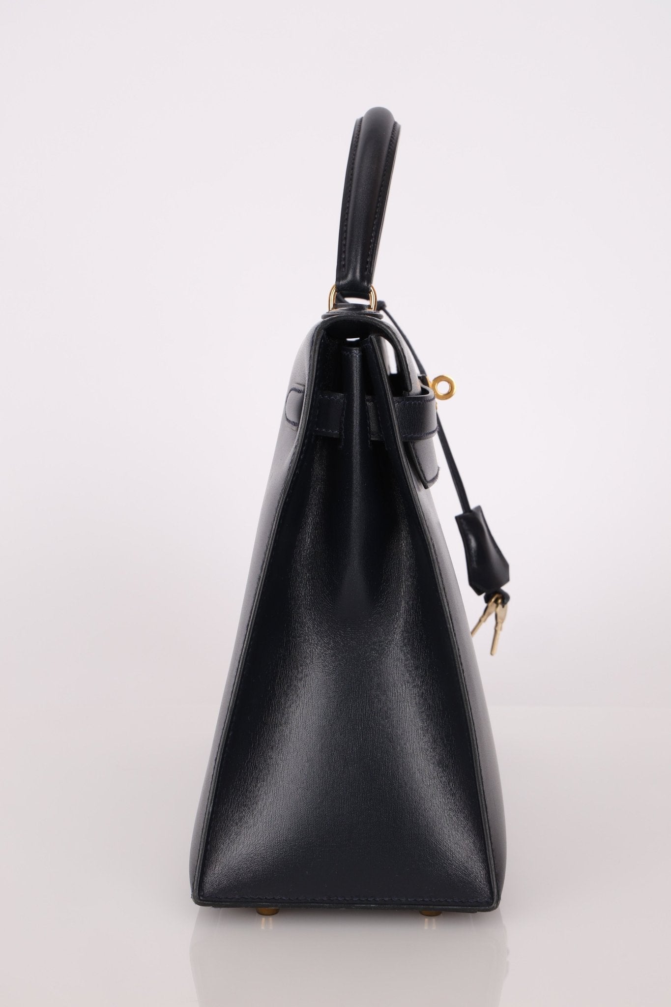 Hermès 1966 Bleu Marine Boxcalf Sellier Kelly 32 GHW - FashioNica