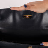 Hermès 1966 Bleu Marine Boxcalf Sellier Kelly 32 GHW - FashioNica