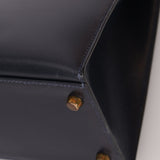 Hermès 1966 Bleu Marine Boxcalf Sellier Kelly 32 GHW - FashioNica