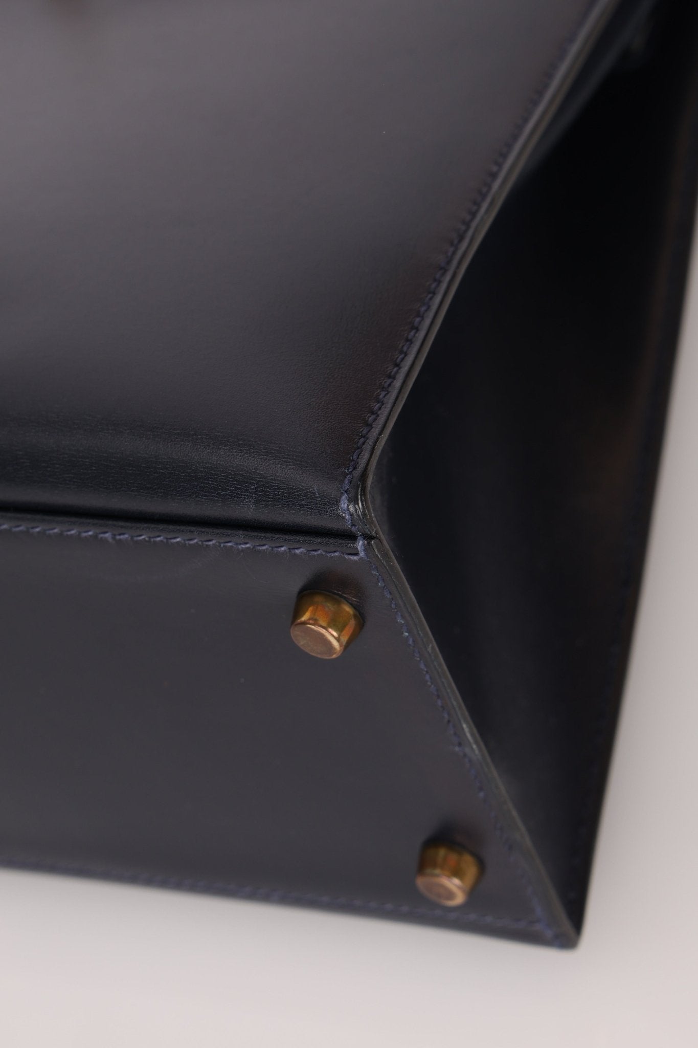 Hermès 1966 Bleu Marine Boxcalf Sellier Kelly 32 GHW - FashioNica