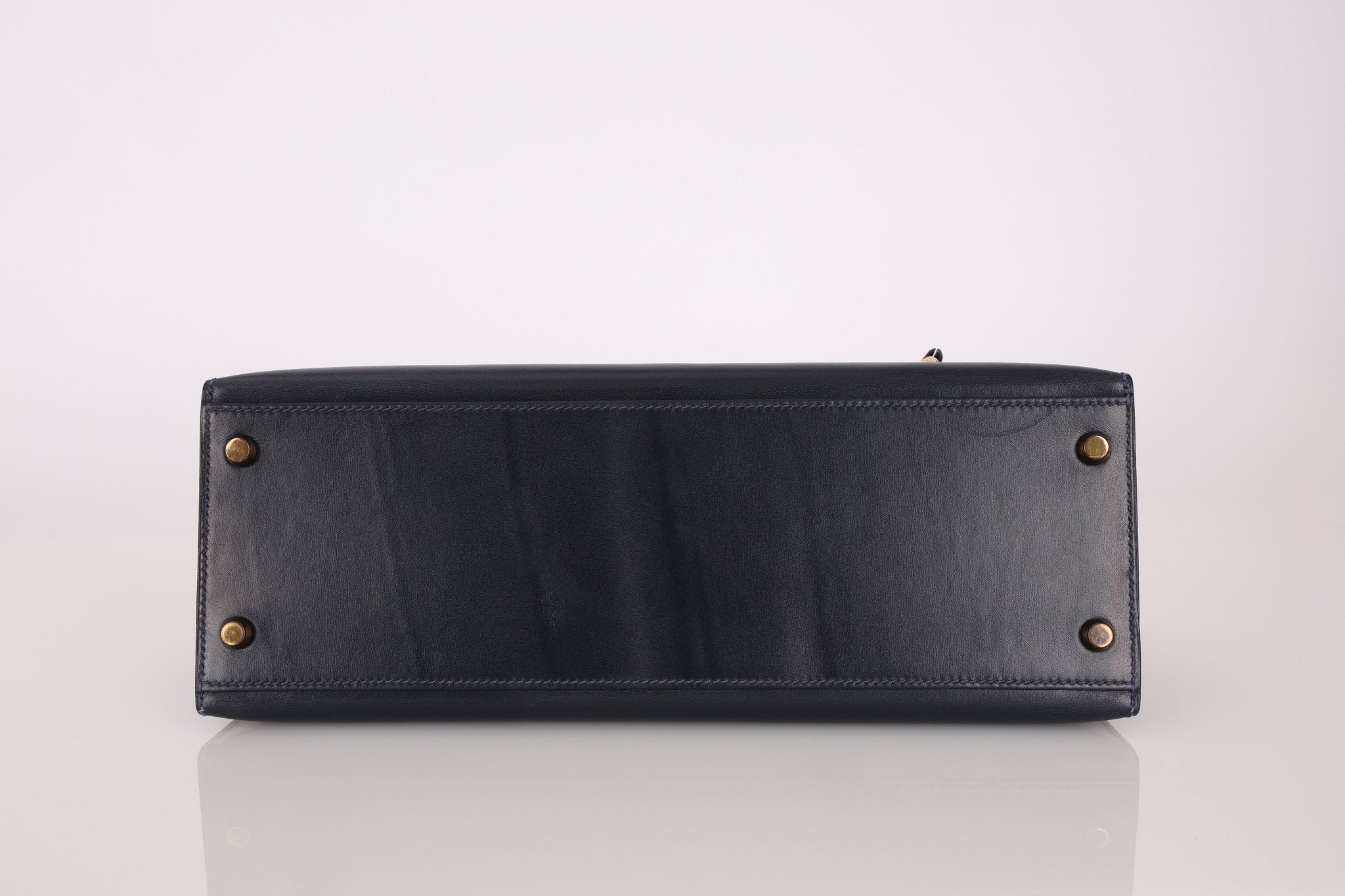 Hermès 1966 Bleu Marine Boxcalf Sellier Kelly 32 GHW - FashioNica