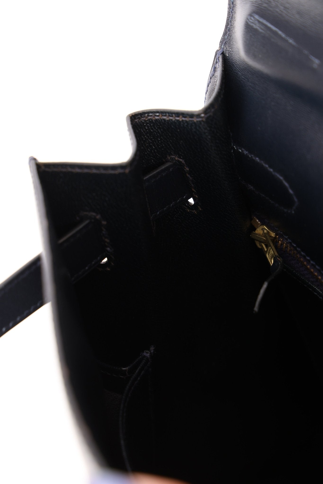 Hermès 1966 Bleu Marine Boxcalf Sellier Kelly 32 GHW - FashioNica