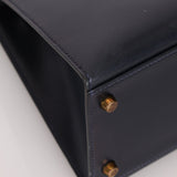 Hermès 1966 Bleu Marine Boxcalf Sellier Kelly 32 GHW - FashioNica