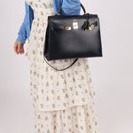 Hermès 1966 Bleu Marine Boxcalf Sellier Kelly 32 GHW - FashioNica