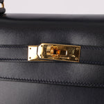 Hermès 1966 Bleu Marine Boxcalf Sellier Kelly 32 GHW - FashioNica