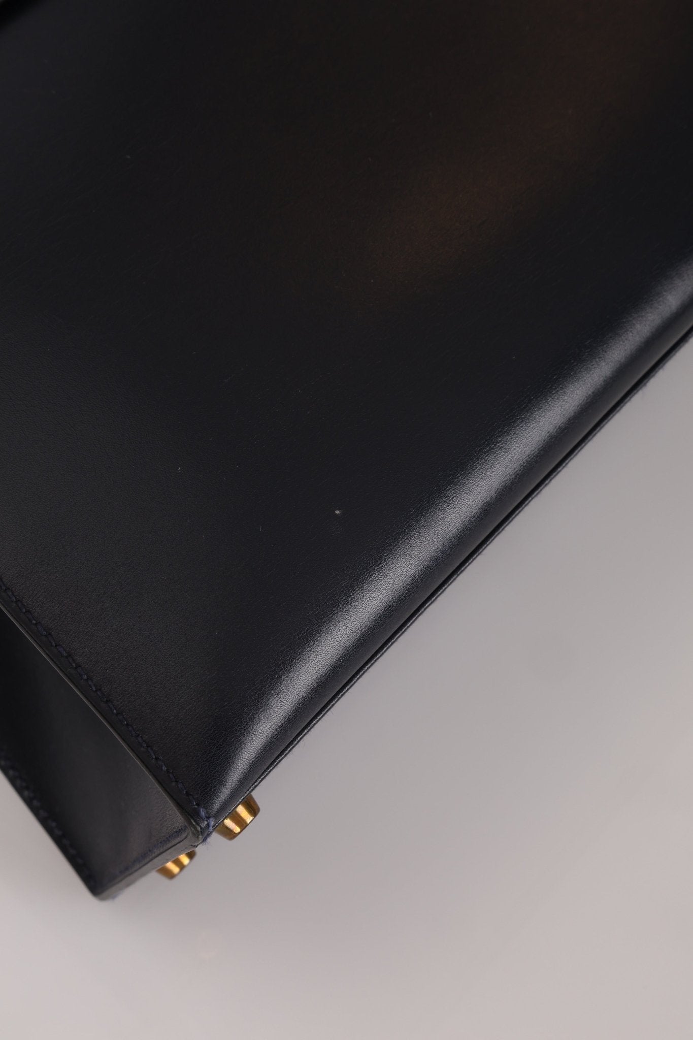 Hermès 1966 Bleu Marine Boxcalf Sellier Kelly 32 GHW - FashioNica